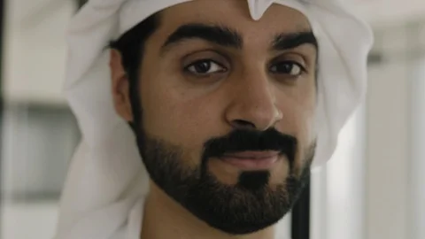 Close up portrait of an arab man. Stock Footage 126310592
