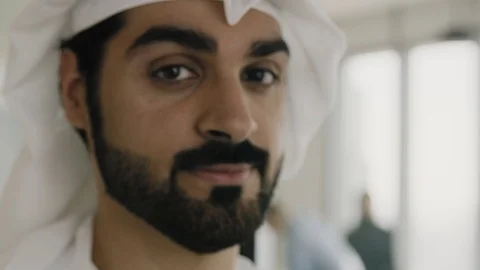 Close up portrait of an arab man. Stock Footage 126310594