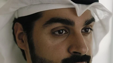 Close up portrait of an arab man. Stock Footage 126310595