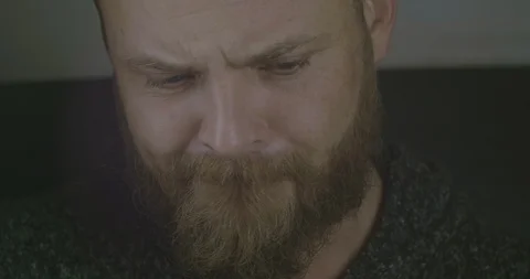 Close Up Portrait Of A Bearded Hipster With A Red Beard And Mustache. Stock Footage 121765287