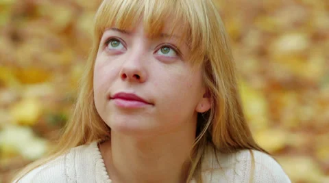 Close up Portrait Of a Blonde Video stock 36561217