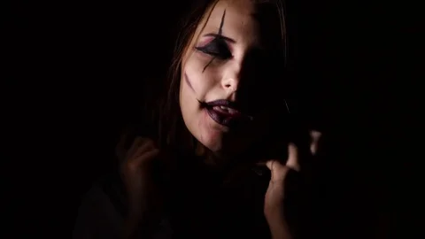 Close up portrait of a demon Stock Footage 81735992