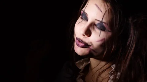 Close up portrait of a demon Stock Footage 81736188