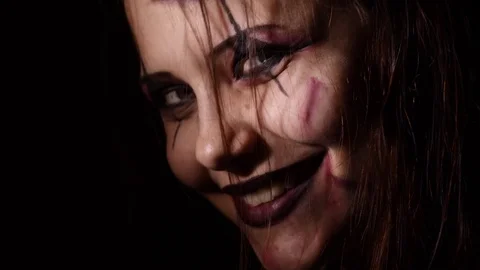 Close up portrait of a demon Stock Footage 81736493