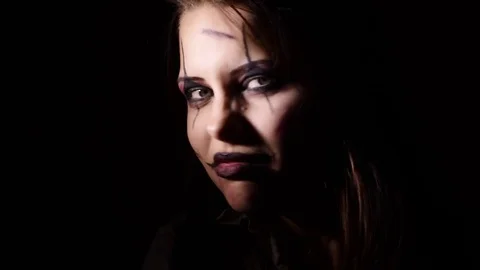 Close up portrait of a demon Stock Footage 81737019