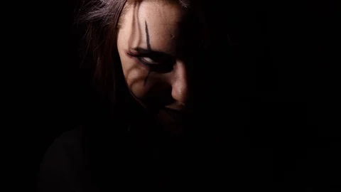 Close up portrait of a demon Stock Footage 81737130