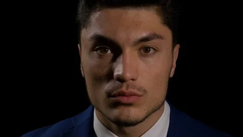 Close up portrait of face of Hispanic man Stock Footage 74678764