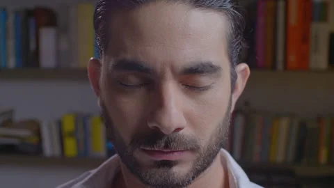 Close-Up Portrait of Focused Architect Thinking Indoors Stock Footage 318129599