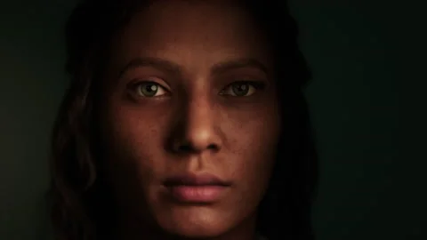Close-up Portrait of Gorgeous Dark Haired Hispanic Woman Stock Footage 236501755