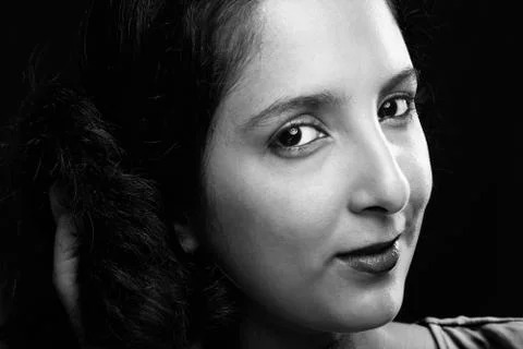 Close up portrait in gray Stock Photos