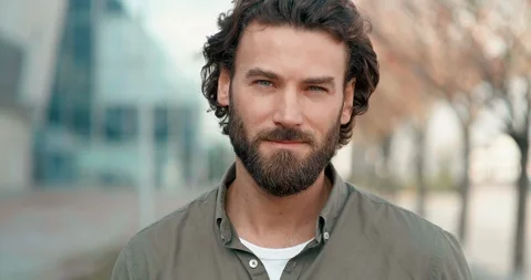 Close up Portrait of Handsome Man with nice Appearance and well groomed Stock Footage 125146764