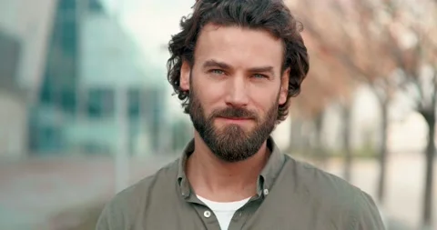 Close up Portrait of Handsome Man with nice Appearance and well groomed Stock Footage 132994128