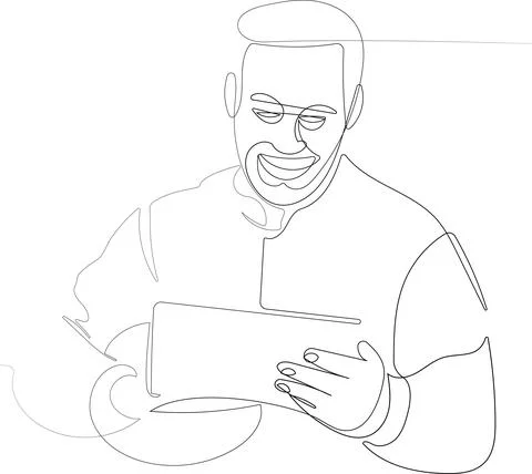 Close-up portrait of happy devoted worker 스톡 일러스트