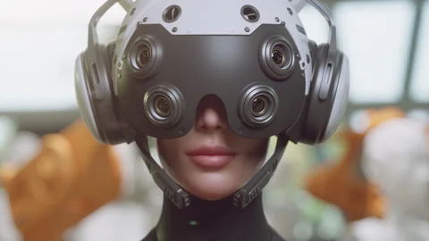 A close-up portrait of a human machine in the production of other machines as Stock-Footage 291921907