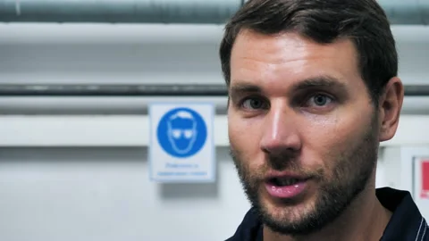 Close Up Portrait of Industry Engineer Worker In Manufacturing Factory Vidéo 146541339