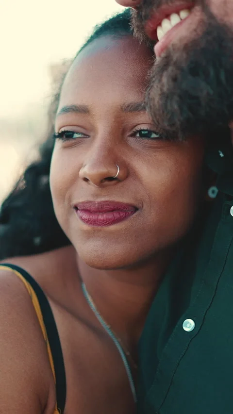Close-up portrait of Interracial couple Stock Footage 227005760