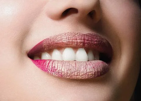 Close up portrait make up lips Stock Photos