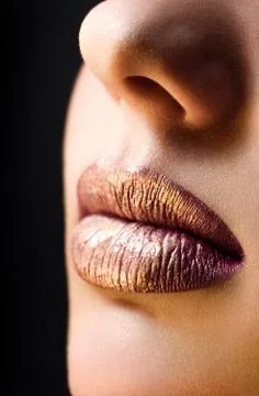 Close up portrait make up lips Stock Photos
