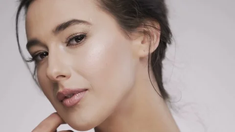 Close up portrait of make up model Stock Footage 92519672