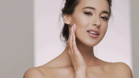 Close up portrait of make up model Stock Footage 92522473