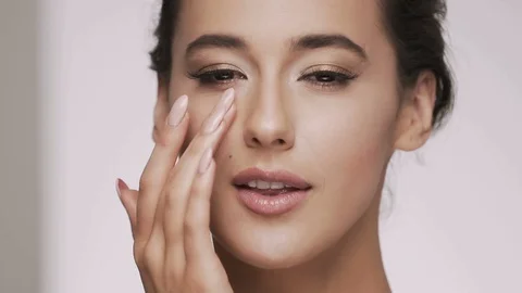 Close up portrait of make up model Stock Footage 92523191