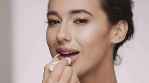 Close up portrait of make up model Stock Footage 92523662