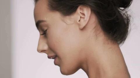 Close up portrait of make up model Stock Footage 92524365