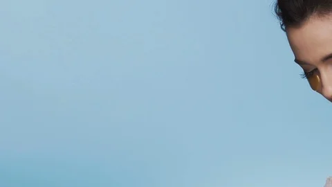 Close up portrait of make up model Stock Footage 92527315