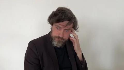 Close-up portrait of a man with a beard Stock-Footage 238835748