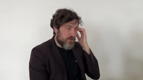 Close-up portrait of a man with a beard Stock Footage 238835750