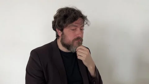 Close-up portrait of a man with a beard Stock-Footage 238835751