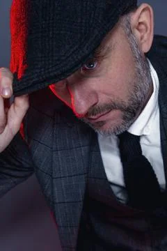 Close-up portrait of a man in the studio. Foto stock