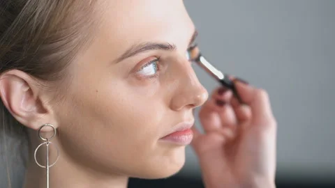 Close up portrait of model at the make up preparation. Stock Footage 121511003