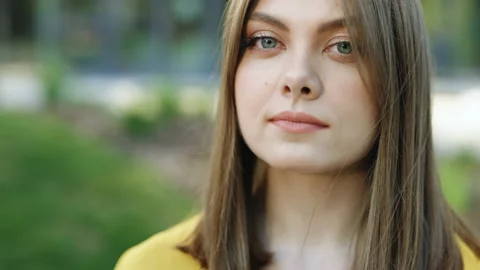 Close-up portrait of nice-looking caucasian multi-race beautiful businessperson Stock Footage 197021216