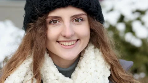 Close-up portrait of nice-looking curly caucasian beautiful person elegant young Stock Footage 194433170