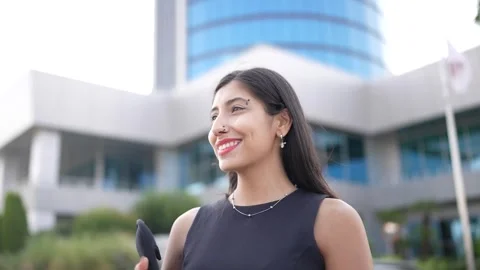 Close-up portrait of nice-looking multi-race elegant young business woman Stock Footage 247865137