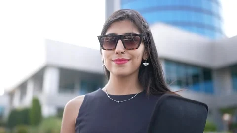 Close-up portrait of nice-looking multi-race elegant young business woman Stock Footage 247865182