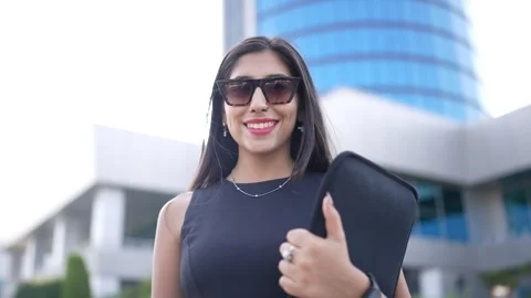 Close-up portrait of nice-looking multi-race elegant young business woman Stock Footage 247865532