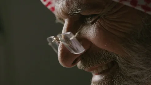 Close up portrait of an old man. Video stock 88127001