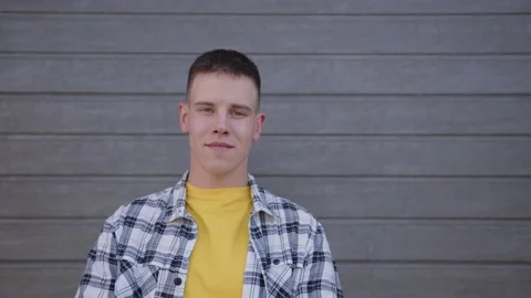 Close portrait of smiling man Video stock 157115945