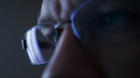 Close up portrait of software engineer coding on computer. Line of hack code run Stock Footage 225323488