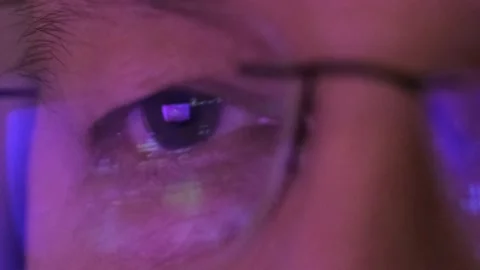 Close-up Portrait of Software Engineer Working on Computer, Line of Code Stock Footage 232492335