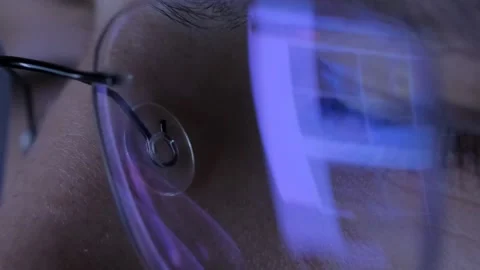 Close-up Portrait of Software Engineer Working on Computer, Line of Code Stock Footage 232600503