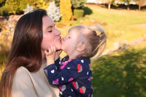 Close up, Portrait, Two Beautiful  Happy Sisters, in the park in the open air, G Stock Photos