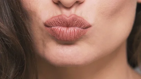 Close up portrait of woman's lips Stock Footage 91188559