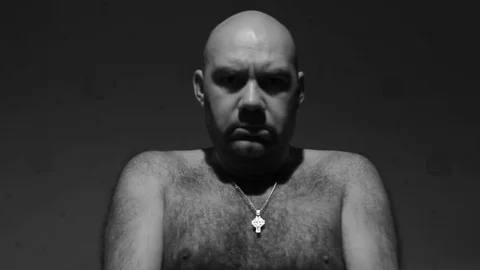 Close up portrait of worrying bald man. Stock Footage 72467856