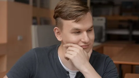 Close-up portrait of a young man Stock Footage 80344517