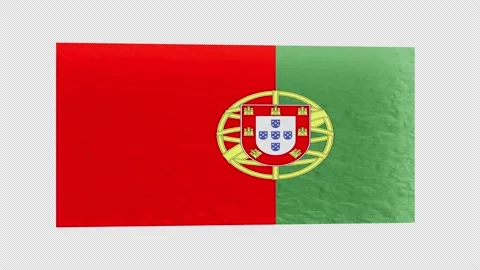 Close-up of Portugal's flag isolated by alpha channel ( transparent background ) Stock Footage 221842634