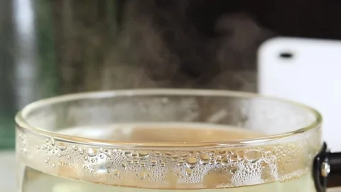 Close pot with boiling water, hot dish Stock Footage 237710486