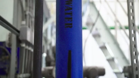 Close Up of Potable Water Pipe in a Water Treatment Plant Vidéo 246051827